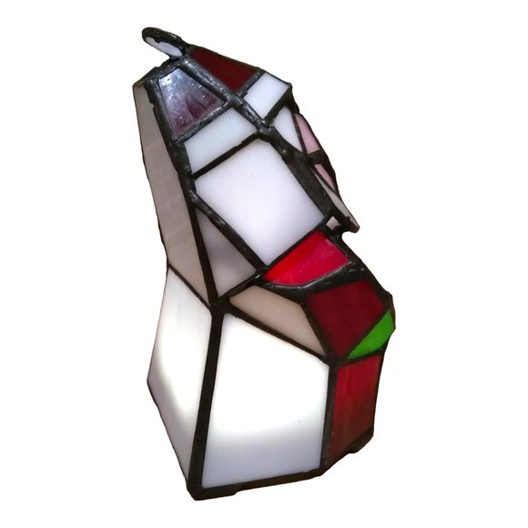 Hand Made LED Lighted Santa Claus Accent Lamp Lighted Art Glass by River of Good - Picture 4 of 12